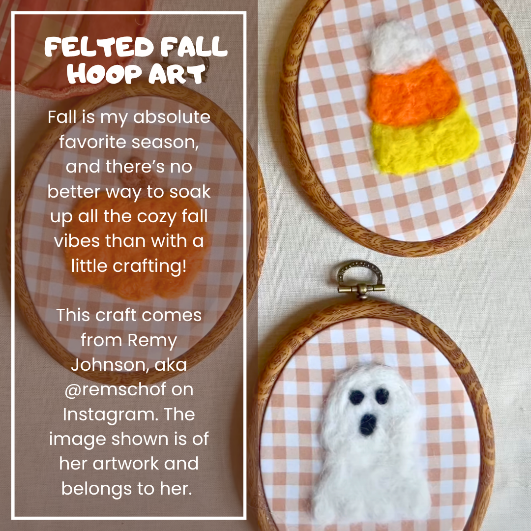 September Make & Munch | Felted Fall Hoop Art