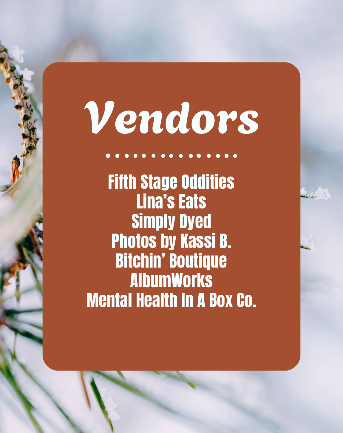 Winter Self Care Fair | December 7th