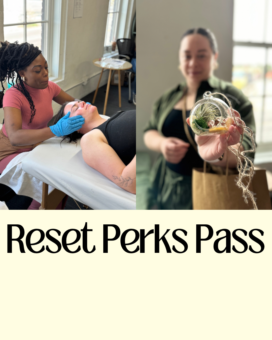Wellness perks pass offering discounts on self care events, priority booking, and member benefits